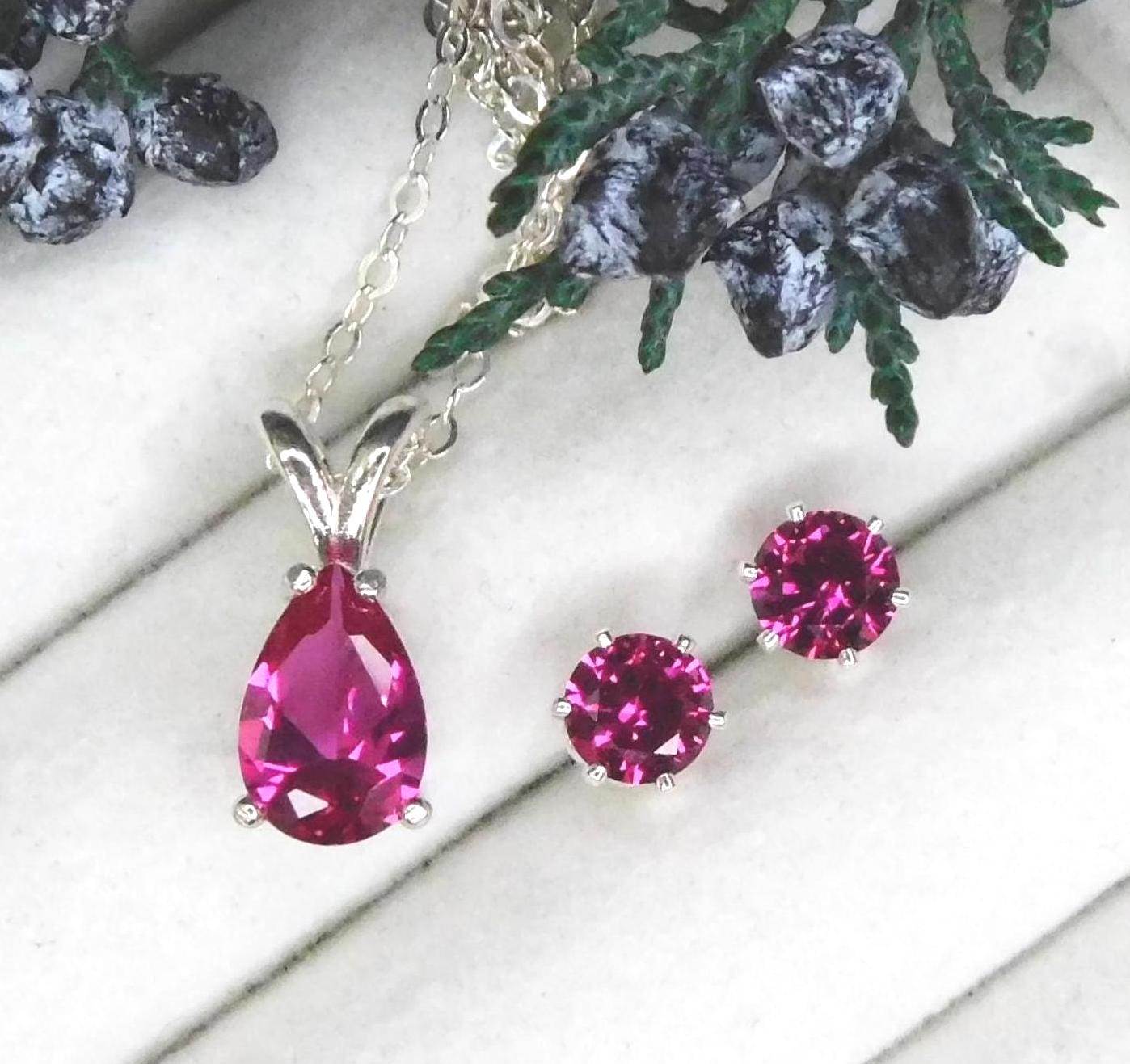 New Pink Sapphire 9x6mm Pendant Or Jewelry Set: Sterling Silver, September Birthstone