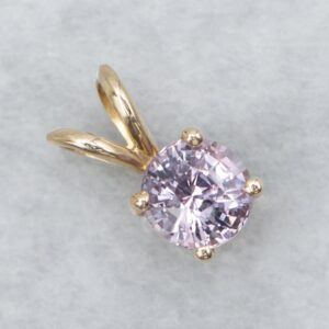 Purple-Pink Sapphire Solitaire Pendant in Yellow Gold Purple-Pink Sapphire Solitaire Pendant in Yellow Gold