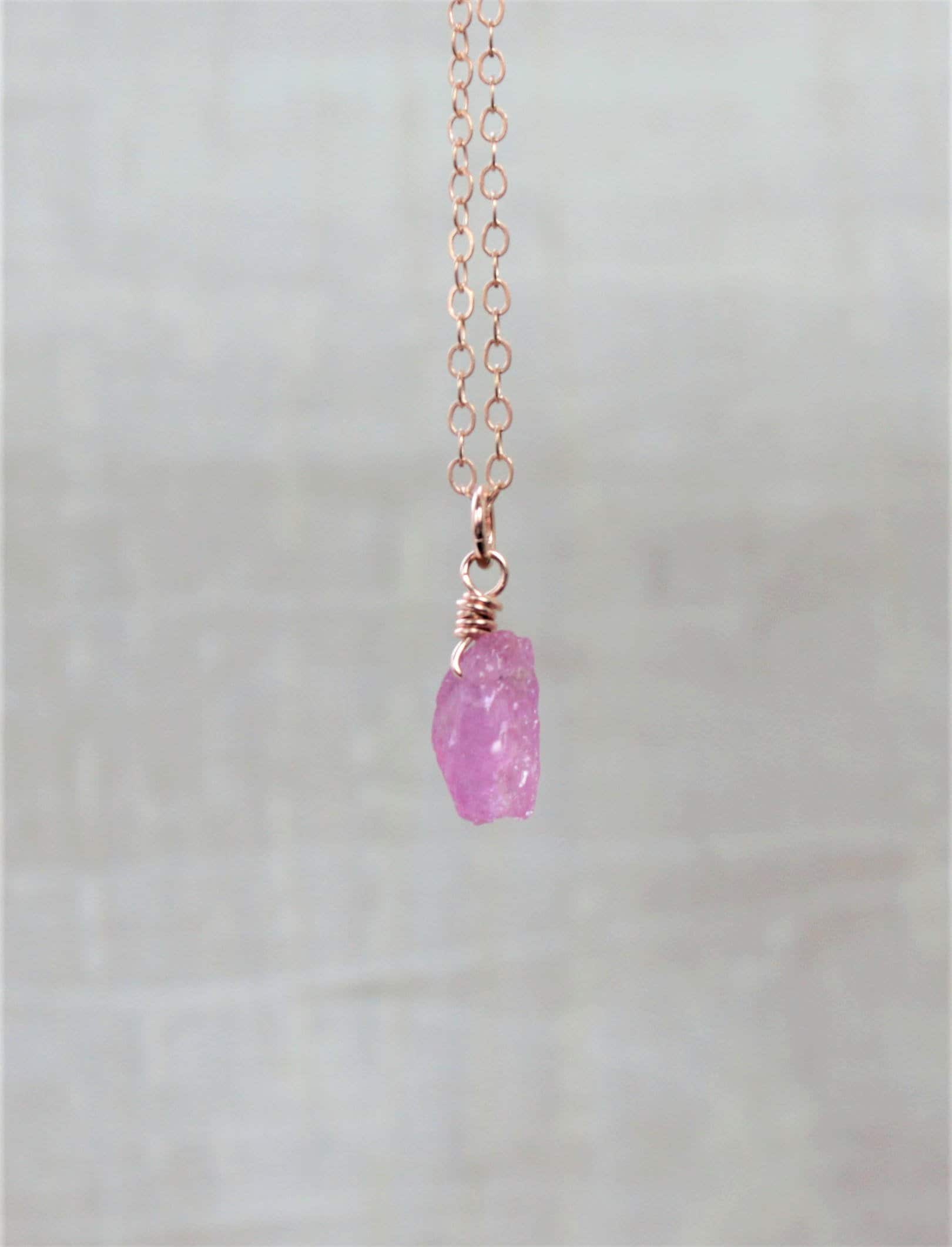 Raw Pink Sapphire Necklace Silver, Rose Gold, Tiny Natural Pink Sapphire Pendant, Gemstone Jewelry, September Birthstone, Raw Stone Necklace Raw Pink Sapphire Necklace Silver, Rose Gold, Tiny Natural Pink Sapphire Pendant, Gemstone Jewelry, September Birthstone, Raw Stone Necklace