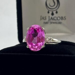7ct Oval Cut Pink Sapphire Ring Custom Sizing September Birthstone Jewelry Gift