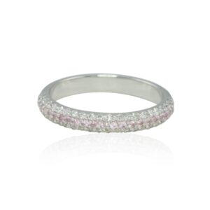 Pink Sapphire Stacking Ring, Triple Shank Diamond October Birthstone, Lifetime Care Plan Included, Genuine Gems And Diamonds Ls4368 Pink Sapphire Stacking Ring, Triple Shank Diamond October Birthstone, Lifetime Care Plan Included, Genuine Gems And Diamonds Ls4368
