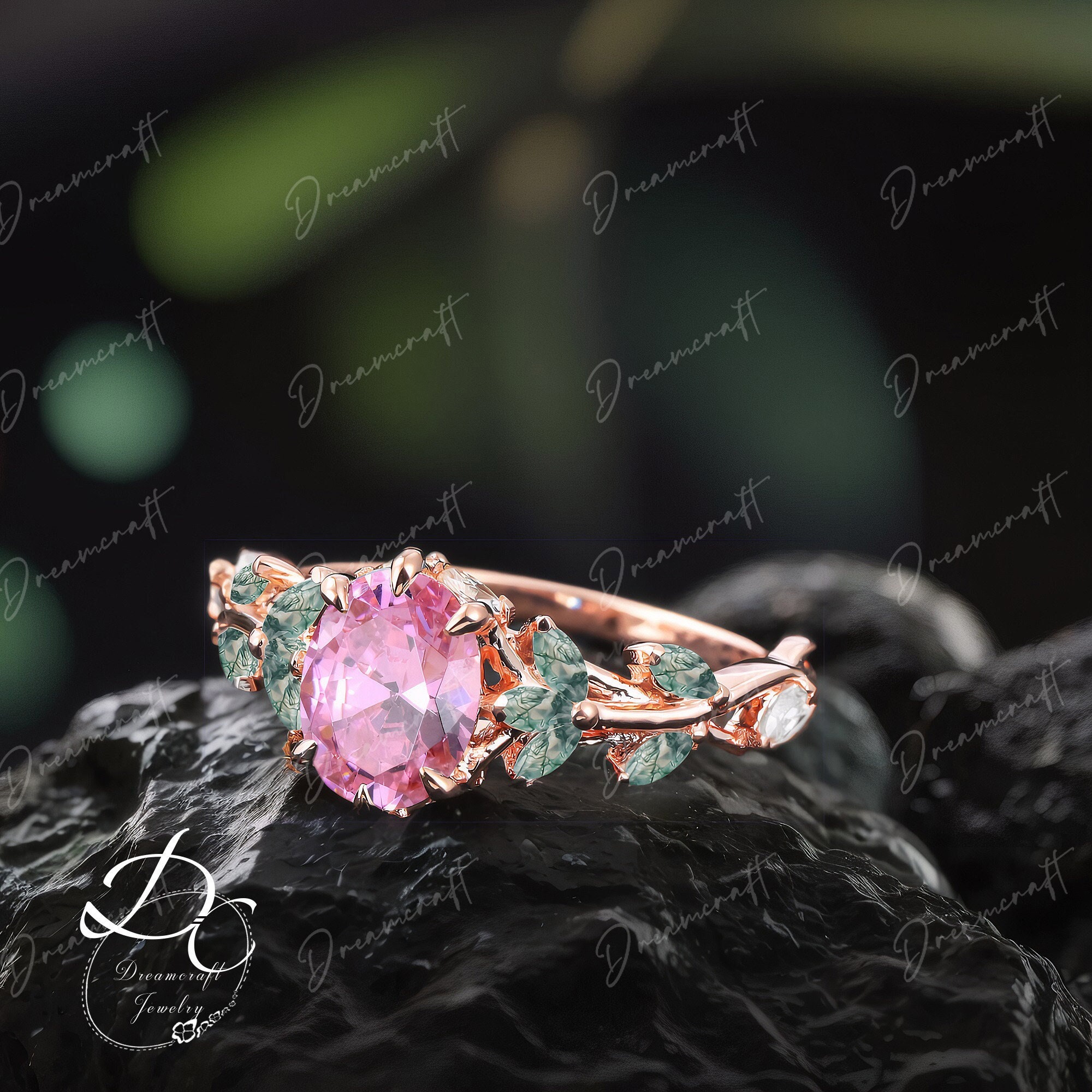 Vintage Oval Pink Sapphire Engagement Ringpromise Ring Unique Cluster Gold Art Deco Leaf Sep Birthstone Gemstone Branch Nature Inspired Vintage Oval Pink Sapphire Engagement Ringpromise Ring Unique Cluster Gold Art Deco Leaf Sep Birthstone Gemstone Branch Nature Inspired