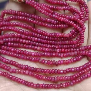 16 Inches Strand, Pink Sapphire Smooth Rondelles,Size 3-4mm Approx