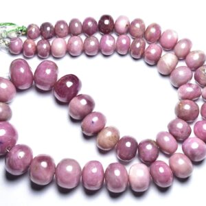 640 Cts, Big Pink Sapphire Rondelle Bead - 18 Inches - Natural Smooth Beautiful Pink Sapphire Rondelles - Size Is 8 - 14 Mm #2777