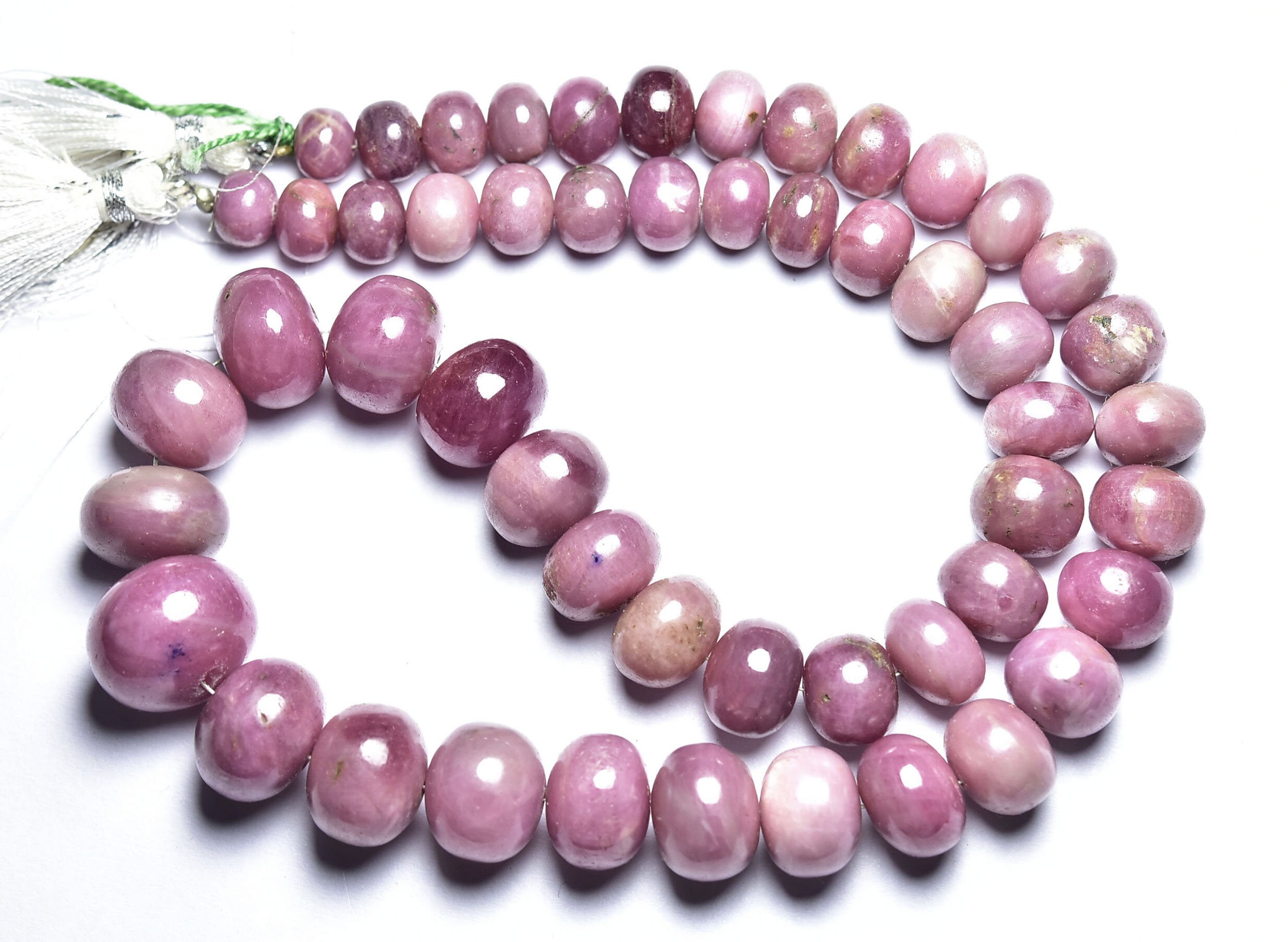 640 Cts, Big Pink Sapphire Rondelle Bead - 18 Inches - Natural Smooth Beautiful Pink Sapphire Rondelles - Size Is 8 - 14 Mm #2777 640 Cts, Big Pink Sapphire Rondelle Bead - 18 Inches - Natural Smooth Beautiful Pink Sapphire Rondelles - Size Is 8 - 14 Mm #2777