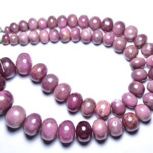 660 Cts, BIG Pink Sapphire Rondelle Bead - 18 inches - Natural Smooth Beautiful African Pink Sapphire Rondelles - Size is 7 - 15 mm #2774