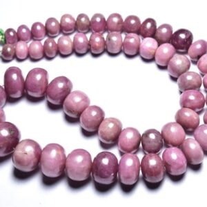 688 Cts, BIG Pink Sapphire Rondelle Bead - 18 inches - Natural Smooth Beautiful African Pink Sapphire Rondelles - Size is 8 - 15 mm #2776