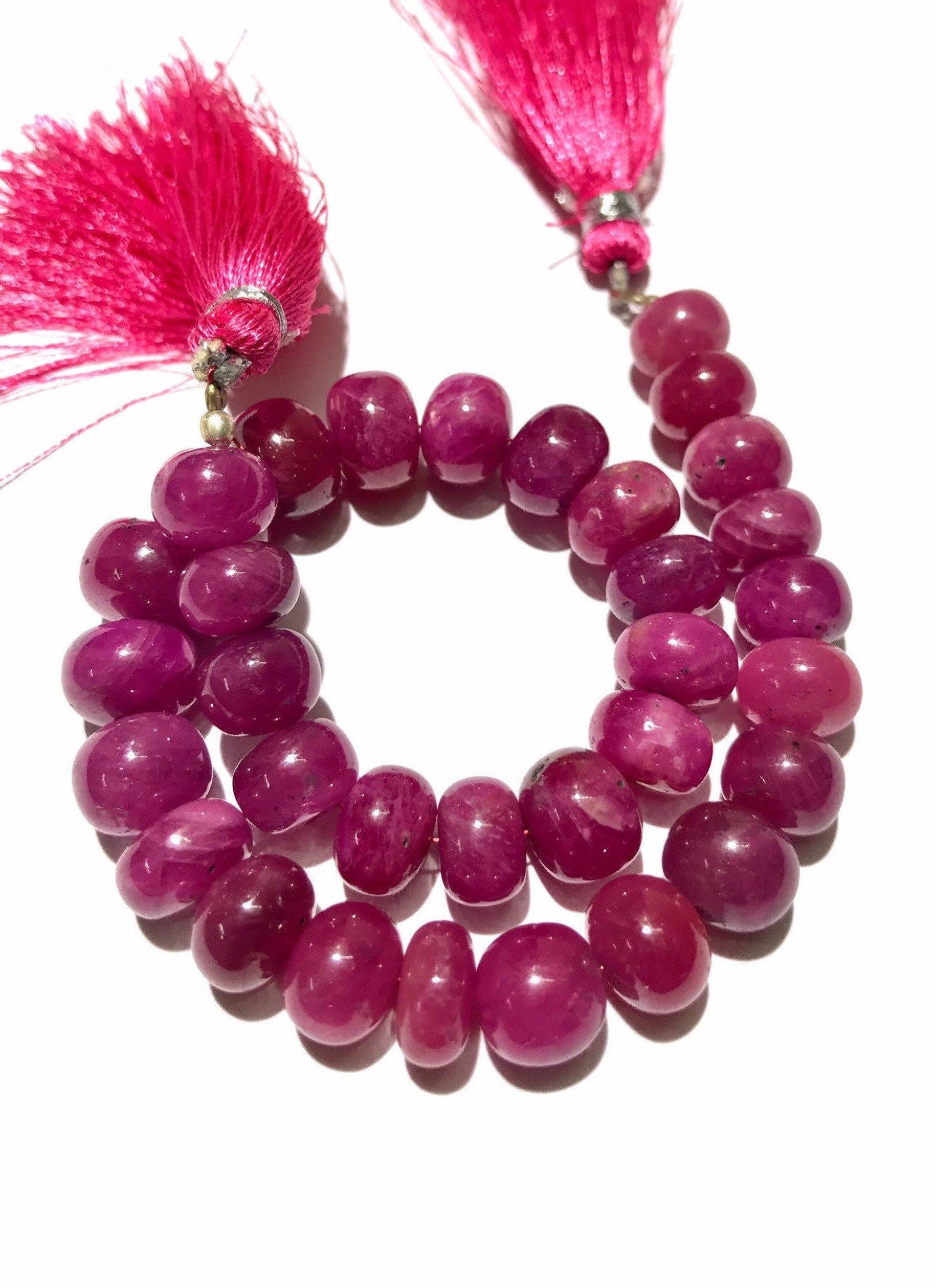 Aaa+ Beautiful Pink Sapphire Smooth Rondelle Beads Natural Pink Sapphire 9-11mm Rondelle Beads Pink Sapphire Smooth Beads Sapphire Gemstone