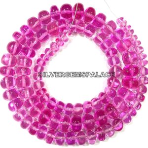 AAA+ Pink Sapphire Smooth Rondelle Beads Graduated Rondelle Beads Sparkle Sapphire Beads Pink Sapphire Gemstone Beads 5-8.MM Stone Beads.