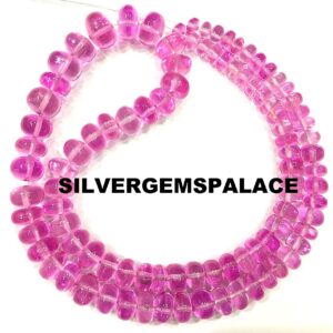 AAA+ Pink Sapphire Smooth Rondelle Beads 6/10mm Graduated Rondelle Beads Polished Rondelle Beads Pink Sapphire Gemstone Beads String 18”