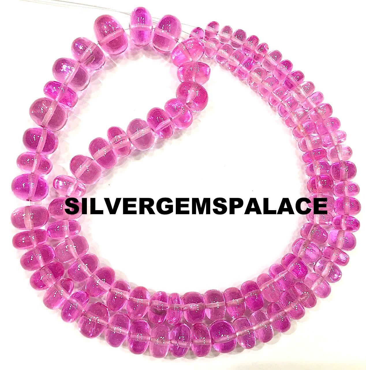 Aaa+ Pink Sapphire Smooth Rondelle Beads 6/10mm Graduated Rondelle Beads Polished Rondelle Beads Pink Sapphire Gemstone Beads String 18” Aaa+ Pink Sapphire Smooth Rondelle Beads 6/10mm Graduated Rondelle Beads Polished Rondelle Beads Pink Sapphire Gemstone Beads String 18”
