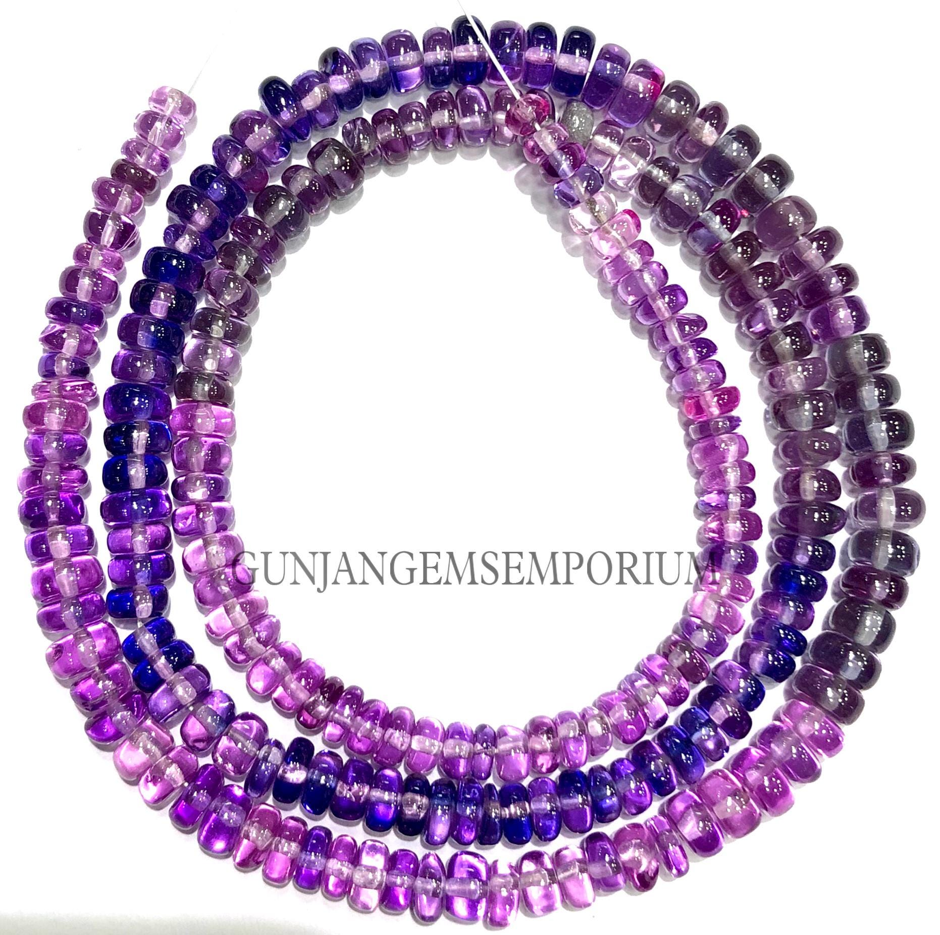 Aaaa+ Colorful Violet Pink Sapphire Beads Shady Purple Sapphire Smooth Rondelle Beads Beautiful Hand Polished 4/5mm Smooth Beads Jewellery