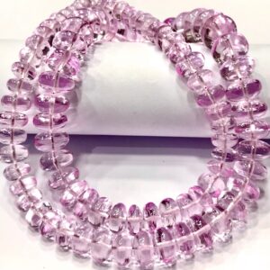 AAAA+ Grade~Beautiful~Pink Sapphire Smooth Rondelle Beads 7-12mm Pink Sapphire Rondelle Smooth Beads Sapphire Gemstone Beads Graduated Beads