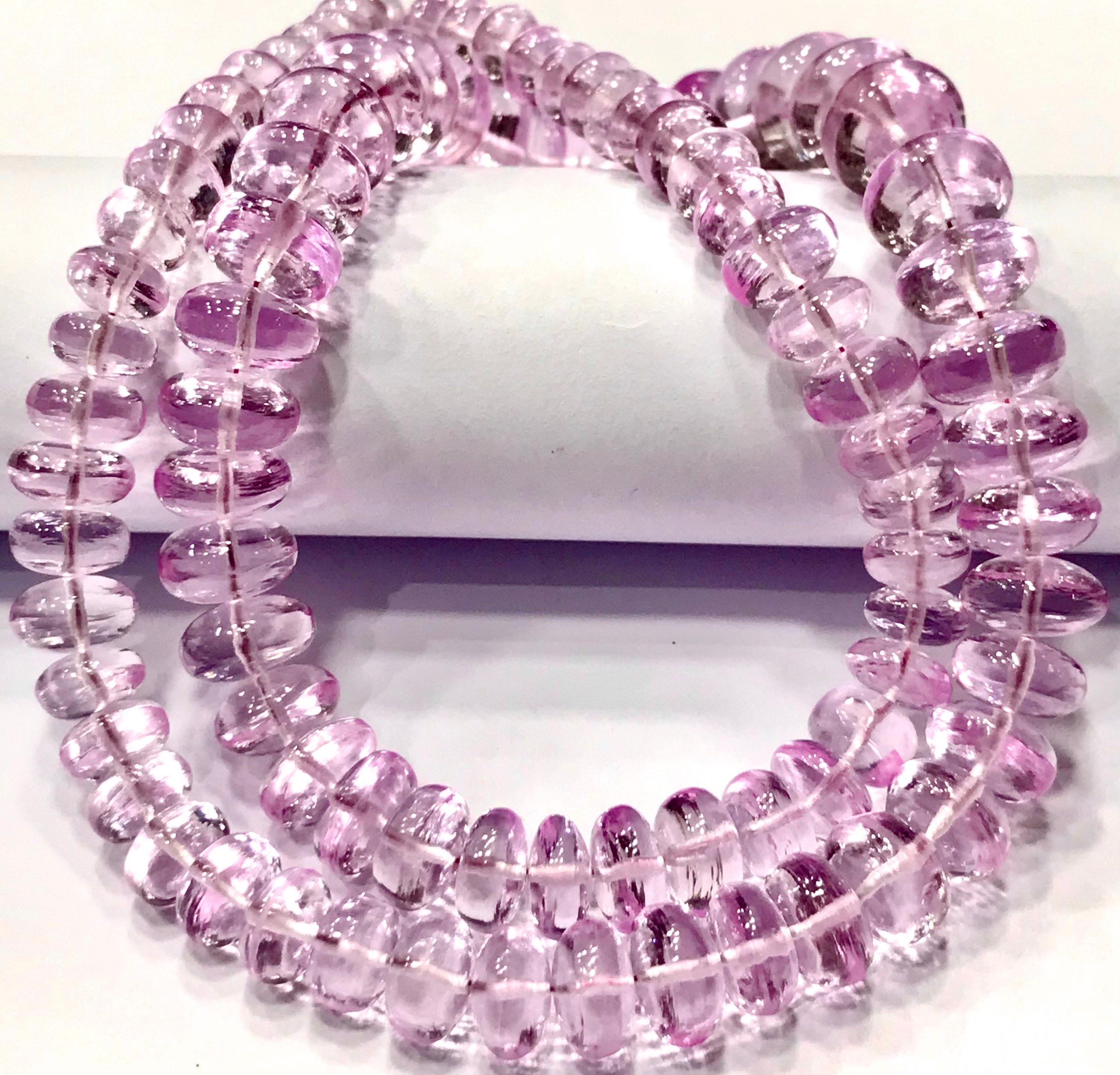 Aaaa+ Grade~beautiful~pink Sapphire Smooth Rondelle Beads 7-12mm Pink Sapphire Rondelle Smooth Beads Sapphire Gemstone Beads Graduated Beads
