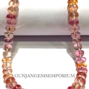 Aaaa++ Peach Pink Sapphire Beads Padparadscha Sapphire Smooth Rondelle Beads Rarest 6/8mm Smooth Sapphire Gemstone Beads 26” Beaded Strand