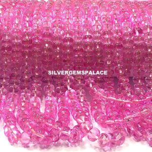 AAAA+ Rare Pink Sapphire Smooth Rondelle Beads 4-5.5mm Beads Pink Sapphire Gemstone Beads Baby Pink Sapphire Beads Wholesale Sapphire String