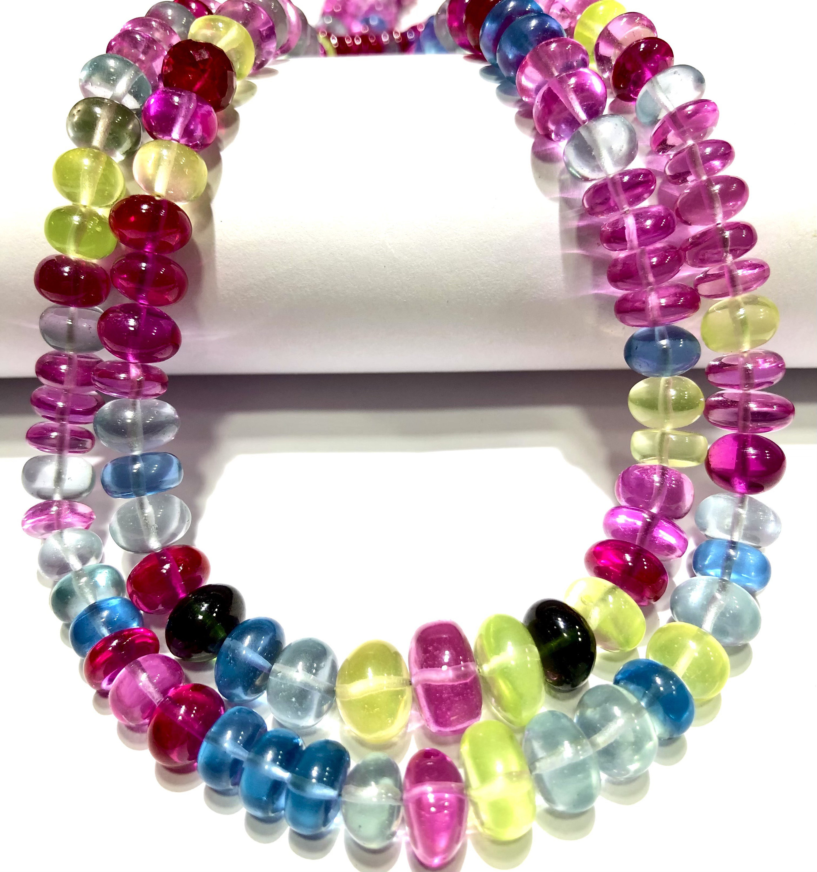 Exclusive~~aaaa+ Disco Multi Pink Sapphire Smooth Rondelle Beads Multi Sapphire Smooth Beads Sapphire Rondelle Beads Sapphire Gemstone Beads