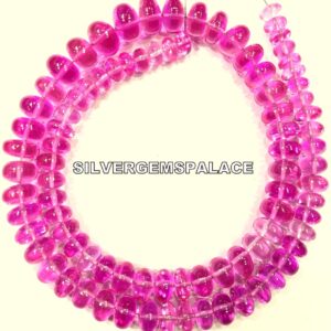 Extremely Beautiful~AAAA+ Pink Sapphire Smooth Rondelle Beads Rare Sapphire Gemstone Beads Sapphire Beads Strand Jewelry Making Beads.