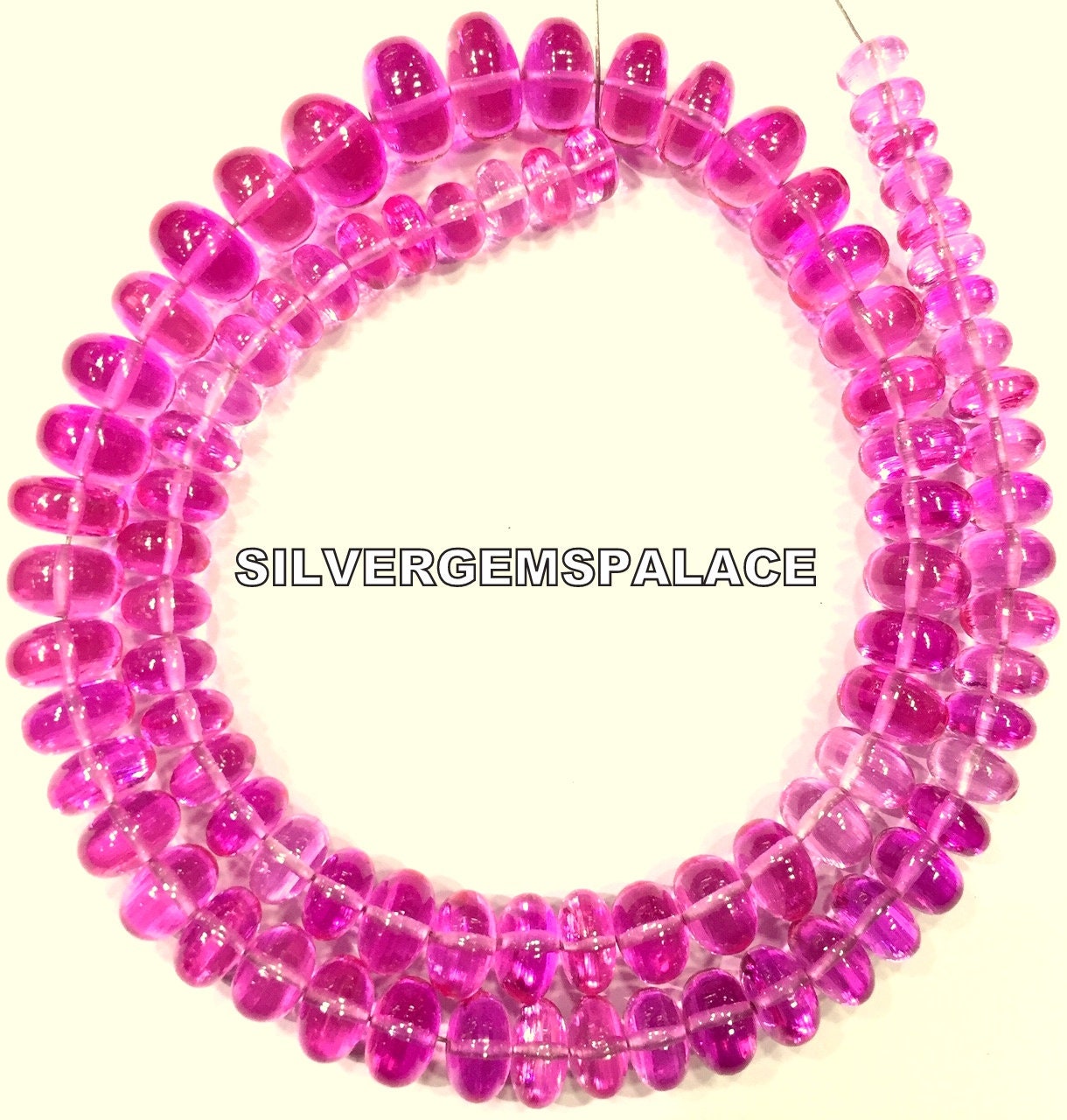 Extremely Beautiful~aaaa+ Pink Sapphire Smooth Rondelle Beads Rare Sapphire Gemstone Beads Sapphire Beads Strand Jewelry Making Beads.
