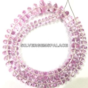 Extremely Beautiful~Rare Pink Sapphire Smooth Rondelle Beads Polished Sapphire Gemstone Beads Light Pink Sapphire Beads Sapphire String.