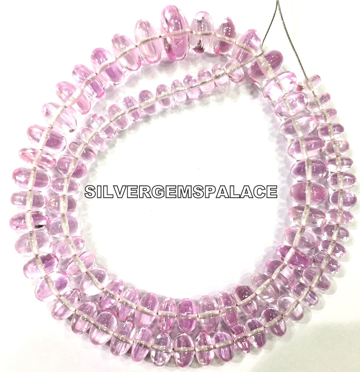 Extremely Beautiful~rare Pink Sapphire Smooth Rondelle Beads Polished Sapphire Gemstone Beads Light Pink Sapphire Beads Sapphire String.