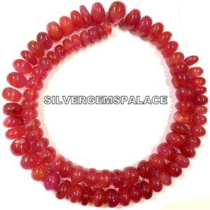 Natural Pink Sapphire Gemstone Beads Pink Sapphire Smooth Rondelle Beads So Pretty Sapphire Beads Strand Wholesale Sapphire Beads Genuine.