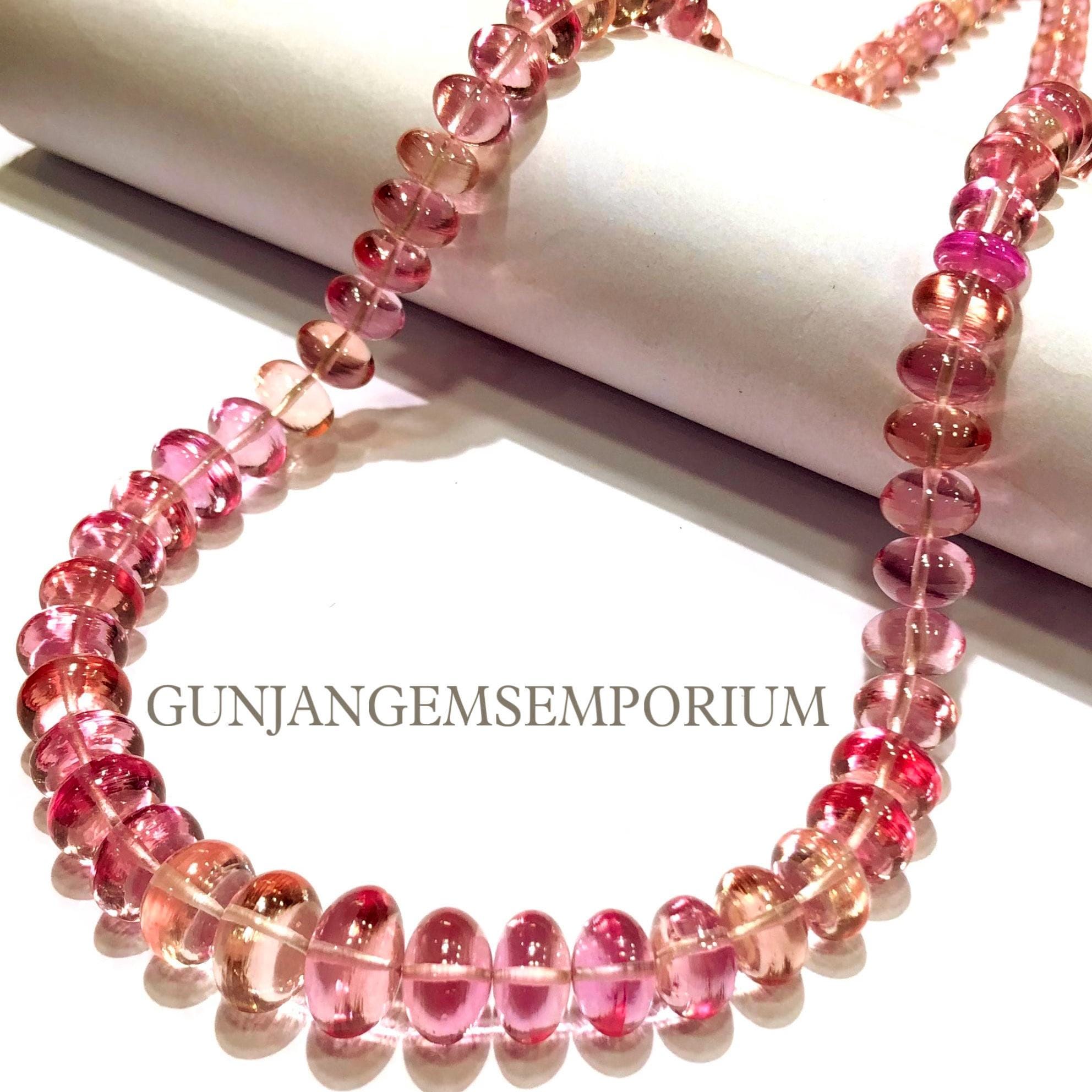 Pinkish Peach Padparadscha Sapphire Beads Aaaa+ Quality~~pink Padparadscha Sapphire Smooth Rondelle Beads Juicy Light Pink Sapphire Gemstone