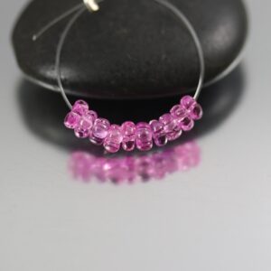 Reserved For Roberta Purplish Pink Sapphire Pumpkin Beads - Set Of 10 - Sapphire Rondelle Beads - 3 Mm