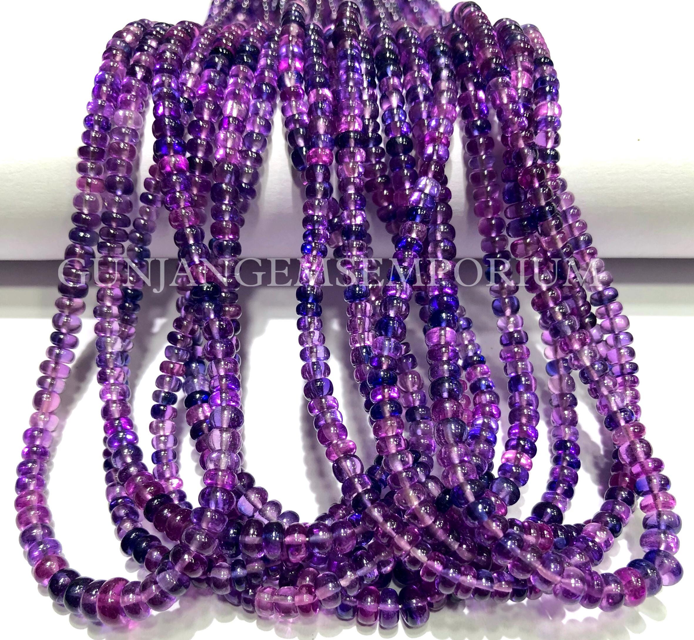 Rare Pinkish Purple Sapphire Gemstone Beads So Gorgeous Aaaa Grade Pink Sapphire Beads Sapphire Smooth Rondelle Beads 4/5mm Sapphire Stones