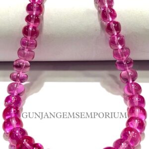 Rare Quality~aaa+ Pink Sapphire Smooth Beads Smooth Pink Sapphire Rondelle Beads 5-8mm Sapphire Gemstone Beads Sapphire Stone Gift For Her