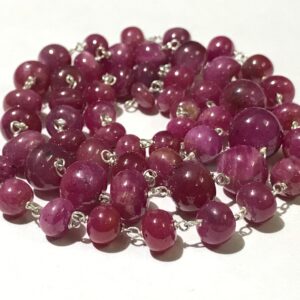 Rosary! Aaa+ Natural Pink Sapphire 6*9-5*6mm W*h Roundel Beads/22” Smooth Pink Sapphire Gemstone Rosary/unique Design Sapphire Rosaries