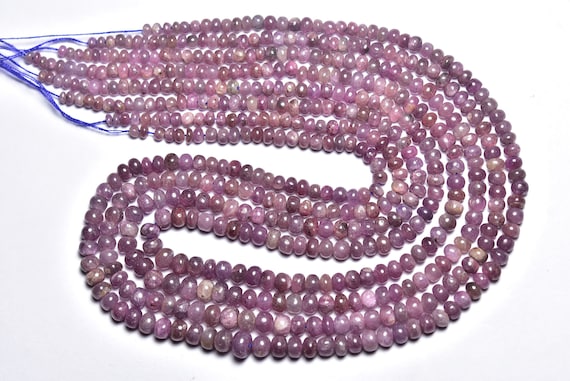 Rustic Pink Sapphire Rondelle Bead Strand - 14 Inches - Beautiful Natural Smooth Rare Pink Sapphire Rondelle - Size Is 3 - 4.5 Mm #367 Rustic Pink Sapphire Rondelle Bead Strand - 14 Inches - Beautiful Natural Smooth Rare Pink Sapphire Rondelle - Size Is 3 - 4.5 Mm #367