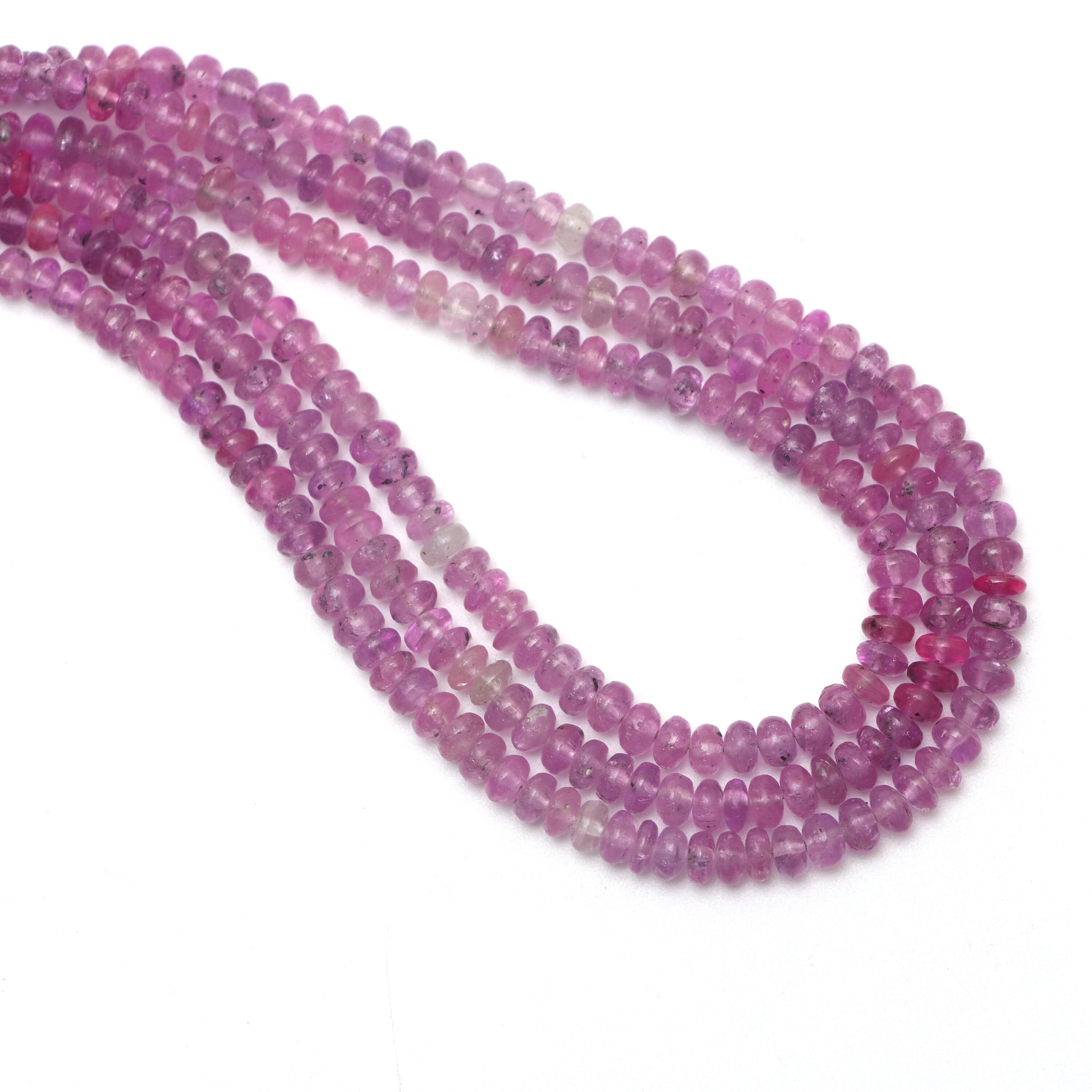Pink Sapphire Smooth Rondelle Beads, 4 Mm To 4.5 Mm, Pink Sapphire Jewelry Making Beads, 8 Inches / 18 Inches Full Strand, Price Per Strand Pink Sapphire Smooth Rondelle Beads, 4 Mm To 4.5 Mm, Pink Sapphire Jewelry Making Beads, 8 Inches / 18 Inches Full Strand, Price Per Strand