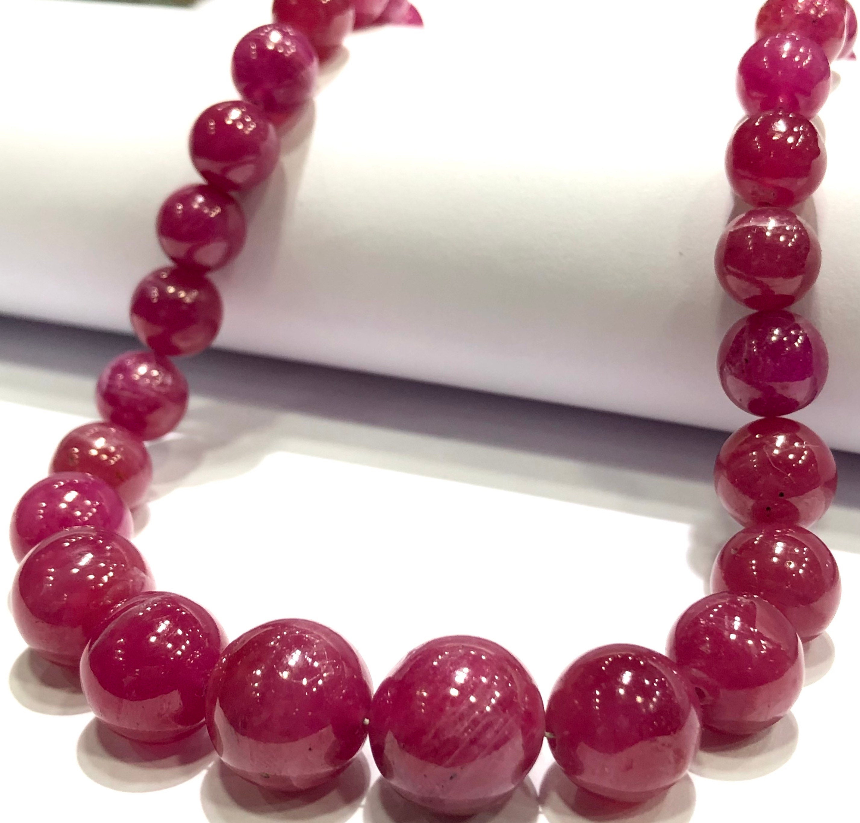 Exclusive~~dense Pink Sapphire Smooth Round Ball Beads 100% Natural Pink Sapphire Gemstone Beads Sapphire Smooth Round Beads Sapphire Balls