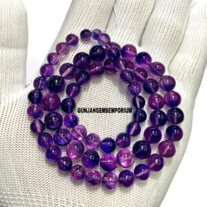 Extremely Rare~~aaaa+ Pinkish Purple Sapphire Gemstone Sphere Beads Colorful Pink Sapphire Smooth Round Beads 18” String Wholesale Beads
