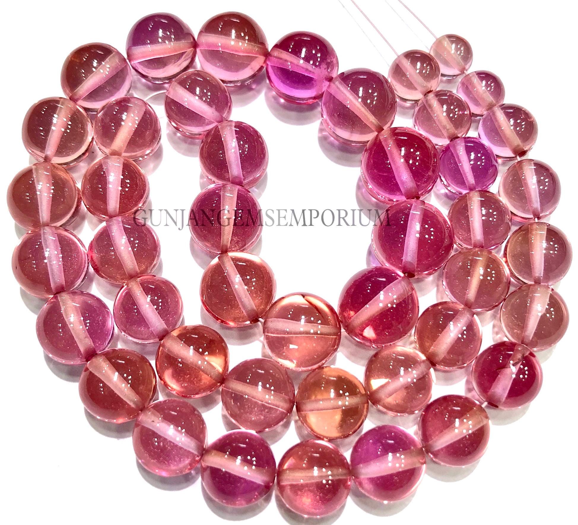 So Beautiful Aaa+ Padparadscha Sapphire Beads Peachish Pink Sapphire Smooth Round Beads Colourful Hand Polished Sphere Beads 8/9mm Beads