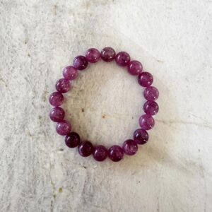 Pink Tourmaline Bracelet - 10mm Deep Pink Stretch Handcrafted Pink Tourmaline Bracelet - 10mm Deep Pink Stretch Handcrafted
