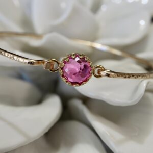 3 Ct Pink Tourmaline Royal Clasp Bangle | October Birthstone Gift | Sterling Silver Or 14kt Gold Filled Jewelry | 8th Wedding Anniversary 3 Ct Pink Tourmaline Royal Clasp Bangle | October Birthstone Gift | Sterling Silver Or 14kt Gold Filled Jewelry | 8th Wedding Anniversary