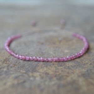 Pink Tourmaline Adjustable Silk Bracelet October Birthstone Pink Tourmaline Adjustable Silk Bracelet October Birthstone