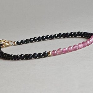 Black And Pink Tourmaline Bracelet: Gold Filled Protection Jewelry Black And Pink Tourmaline Bracelet: Gold Filled Protection Jewelry