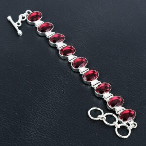 Faceted Pink Tourmaline Bracelet: Handmade 925 Sterling Silver, Adjustable Faceted Pink Tourmaline Bracelet: Handmade 925 Sterling Silver, Adjustable