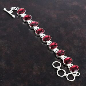 Faceted Pink Tourmaline Bracelet: Handmade 925 Sterling Silver, Adjustable Faceted Pink Tourmaline Bracelet: Handmade 925 Sterling Silver, Adjustable