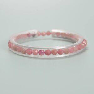 Pink Tourmaline Faceted Round Beaded Bracelet Beads Size 4mm 7.5'' Length Pink Tourmaline Faceted Round Beaded Bracelet Beads Size 4mm 7.5'' Length