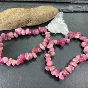 Pink Tourmaline Bracelet: Gemstone Chip Bead Jewelry Pink Tourmaline Bracelet: Gemstone Chip Bead Jewelry
