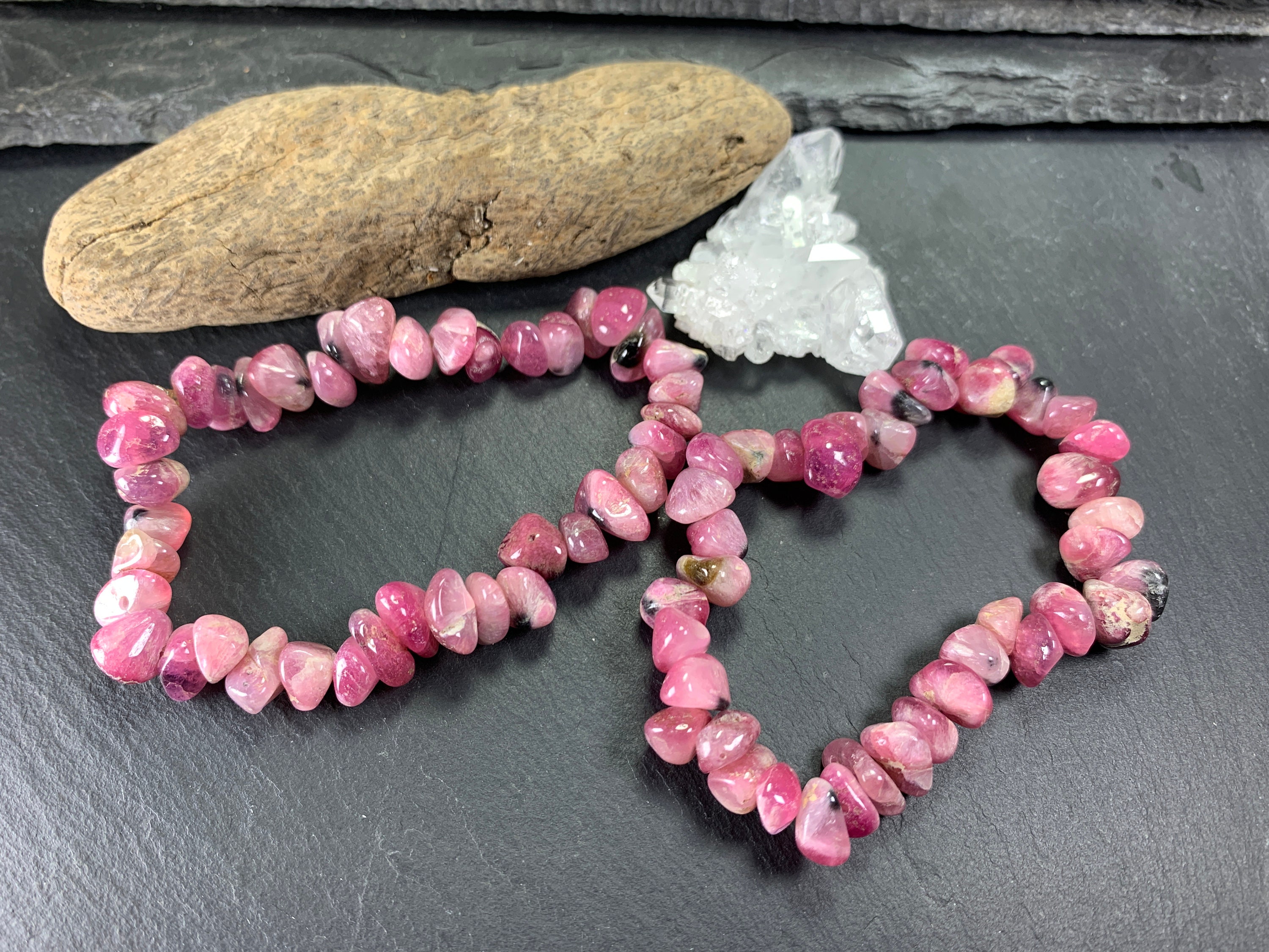 Pink Tourmaline Bracelet: Gemstone Chip Bead Jewelry Pink Tourmaline Bracelet: Gemstone Chip Bead Jewelry