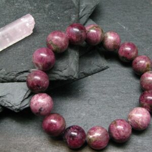 Pink Tourmaline Genuine Bracelet ~ 7 Inches ~ 12mm Round Stones Pink Tourmaline Genuine Bracelet ~ 7 Inches ~ 12mm Round Stones