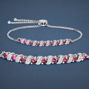 Pink Tourmaline Bracelet, Genuine Pink Tourmaline Bolo Bracelet For Her, Dainty Round Pink Gemstone Silver Bracelet For Her, Bridesmaid Gift Pink Tourmaline Bracelet, Genuine Pink Tourmaline Bolo Bracelet For Her, Dainty Round Pink Gemstone Silver Bracelet For Her, Bridesmaid Gift