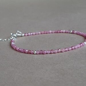 Pink Tourmaline Bracelet: Genuine Gemstone, Gold Filled Or Sterling Silver Pink Tourmaline Bracelet: Genuine Gemstone, Gold Filled Or Sterling Silver