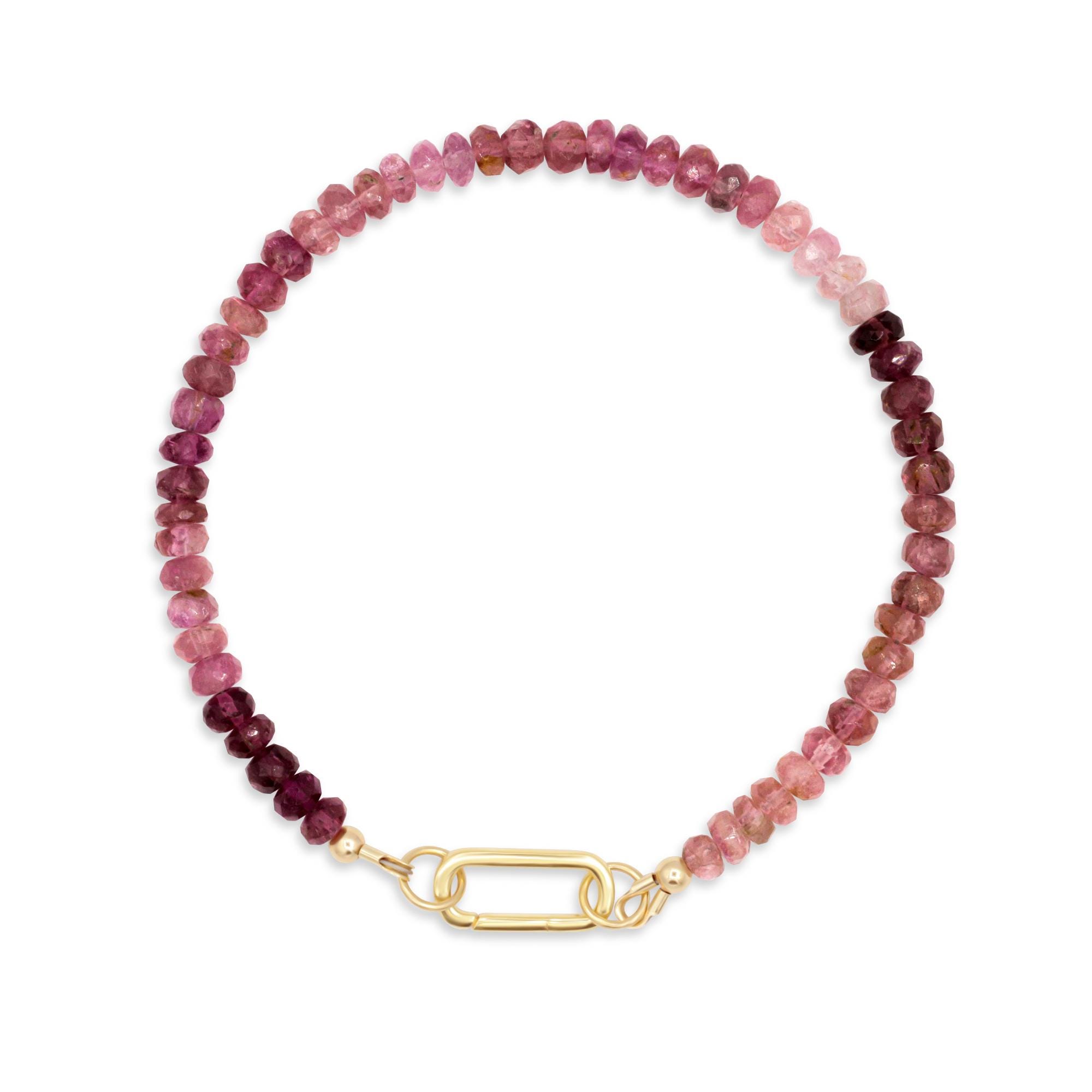 Pink Tourmaline Heart Bracelet [ebpp1270] – 14k Gold Filled