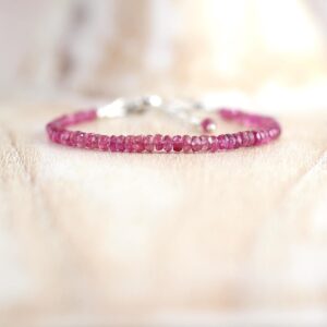 Pink Tourmaline Bracelet In Sterling Silver, Gold Or Rose Gold Filled, Dainty Natural Gemstone Jewelry, October Birthstone Gift For Her Pink Tourmaline Bracelet In Sterling Silver, Gold Or Rose Gold Filled, Dainty Natural Gemstone Jewelry, October Birthstone Gift For Her